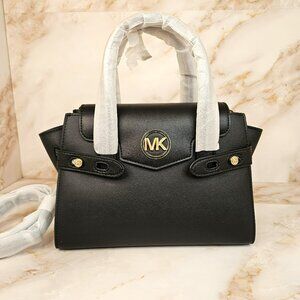 Michael Kors Carmen Faux Leather Belted Satchel, NWT